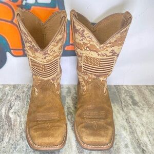 Ariat Kids Sport Patriot Sand Storm Camo Amercan Flag Boots 10013193 Sz 12